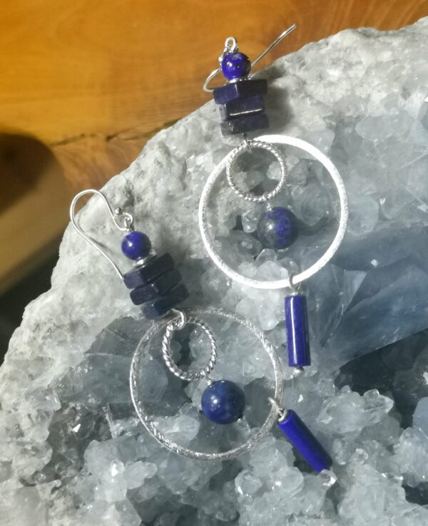 Boucles d'oreilles en Lapis Lazuli et Argent 925