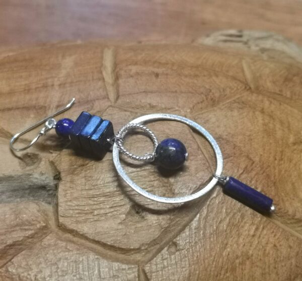 Boucles d'oreilles en Lapis Lazuli et Argent 925 – Image 2