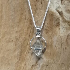 Collier Diamant de Herkimer et Argent 925
