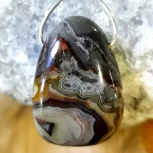 Collier Agate Botswana et Argent