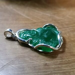 Pendentif Bouddha Jade et Argent