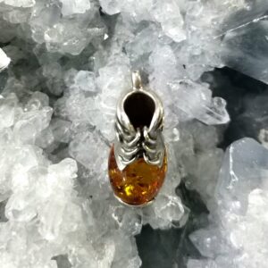 Pendentif '' Chaussure'' Ambre et Argent