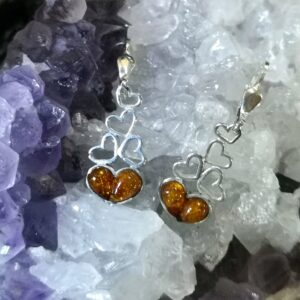 Boucles d'oreilles en Ambre et Argent