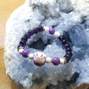 Bracelet MANEKI NEKO en Amethyste et Argent 925