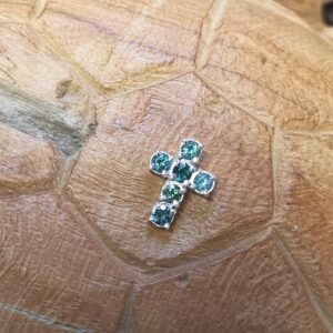 Croix en Tourmaline Verte et Argent