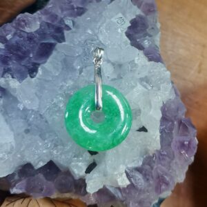 Pendentif Pi en Jade et Argent