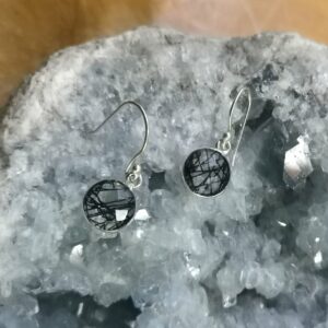 Boucles d'oreilles en Quartz Tourmaline et Argent