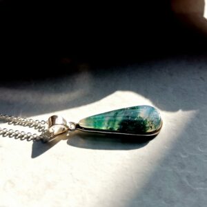 Collier en Agate Mousse et Argent 925