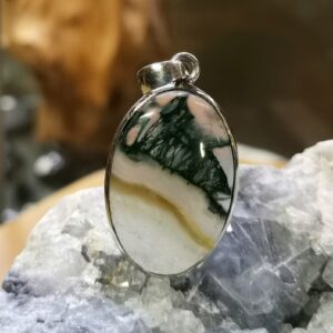 Pendentif en Agate Mousse et Argent 925