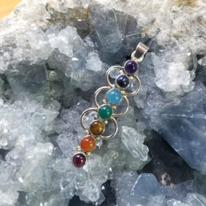 Pendentif Pierres des Chakras et Argent 925