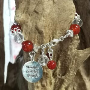 Bracelet '' breloques '' Cornaline, Cristal de Roche, Argent 925