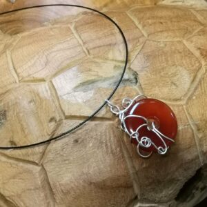 Collier en Cornaline et Argent 925.