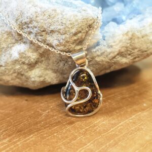 collier Ambre et Argent 925