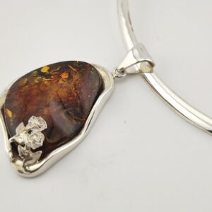 collier Ambre et Argent 925