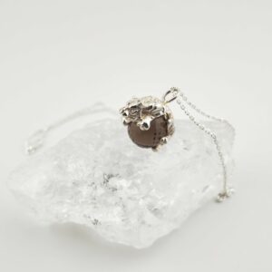 Collier Quartz Fumé et Tigre en Argent 925