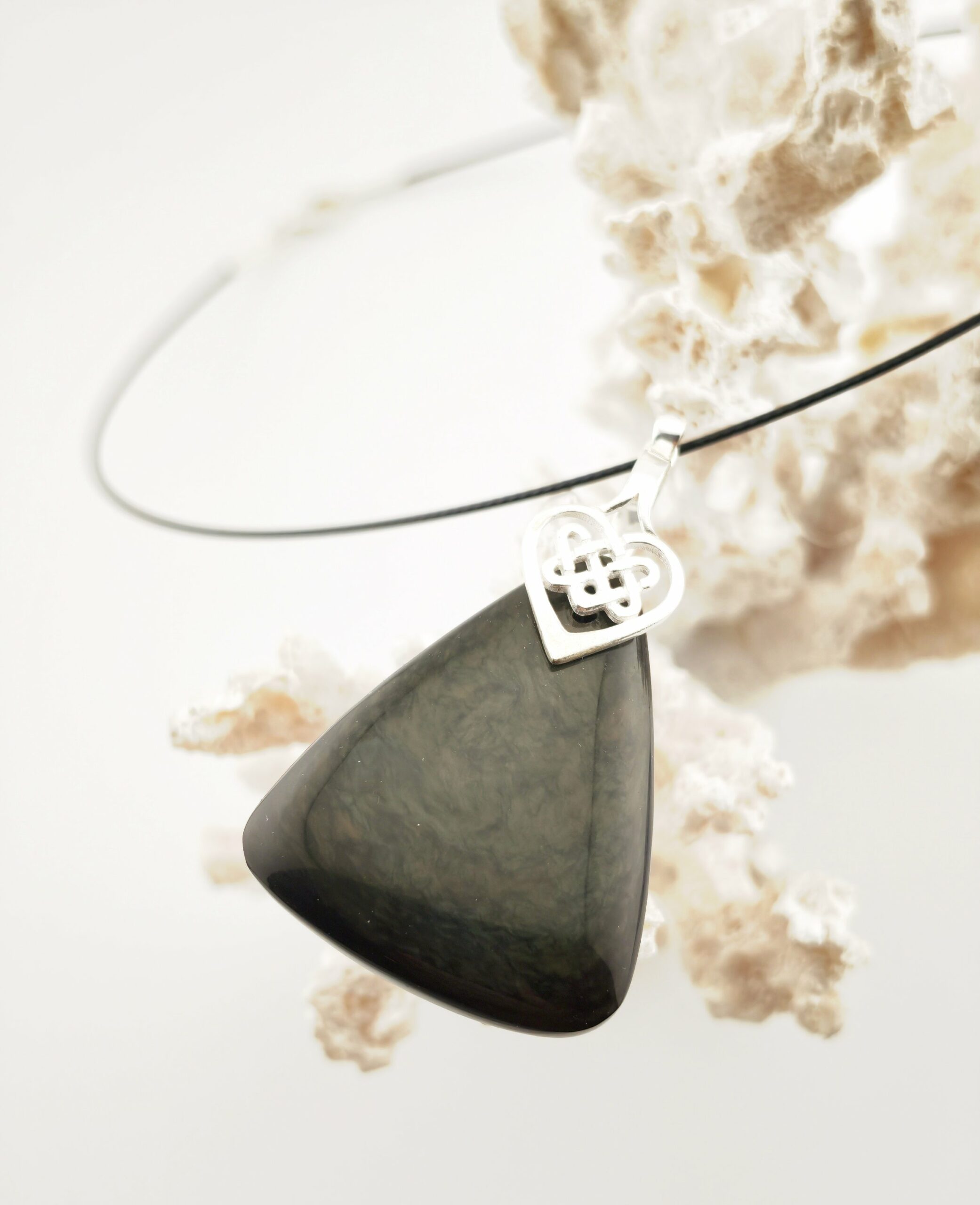 Collier en Obsidienne Mantogochol et Argent 925. – Image 2