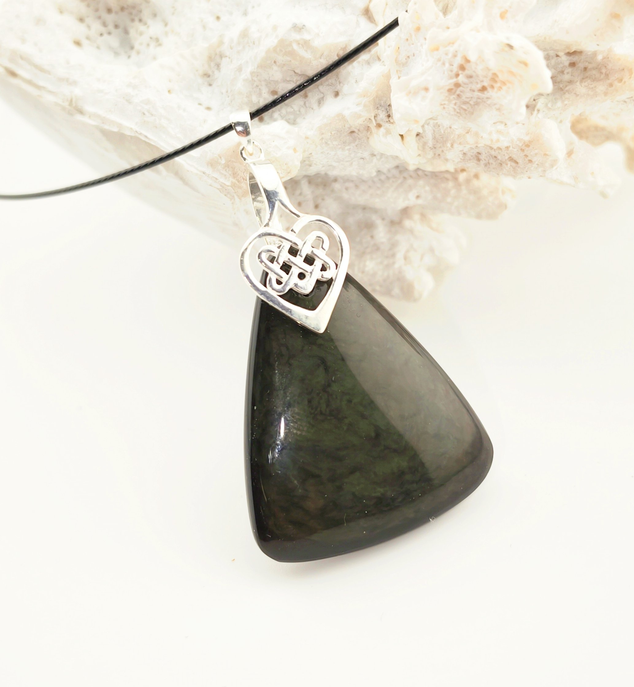 Collier en Obsidienne Mantogochol et Argent 925. – Image 3