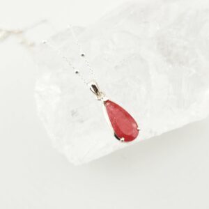 Collier Rhodonite Gemme,et Argent 925