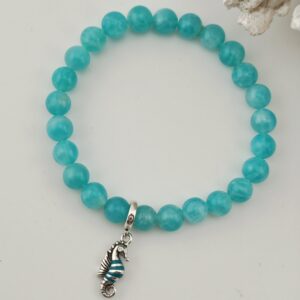 Bracelet '' Hippocampe '' Amazonite, Argent 925
